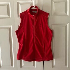 Page & Tuttle women’s fleece vest red LG golf, hiking soft stretch